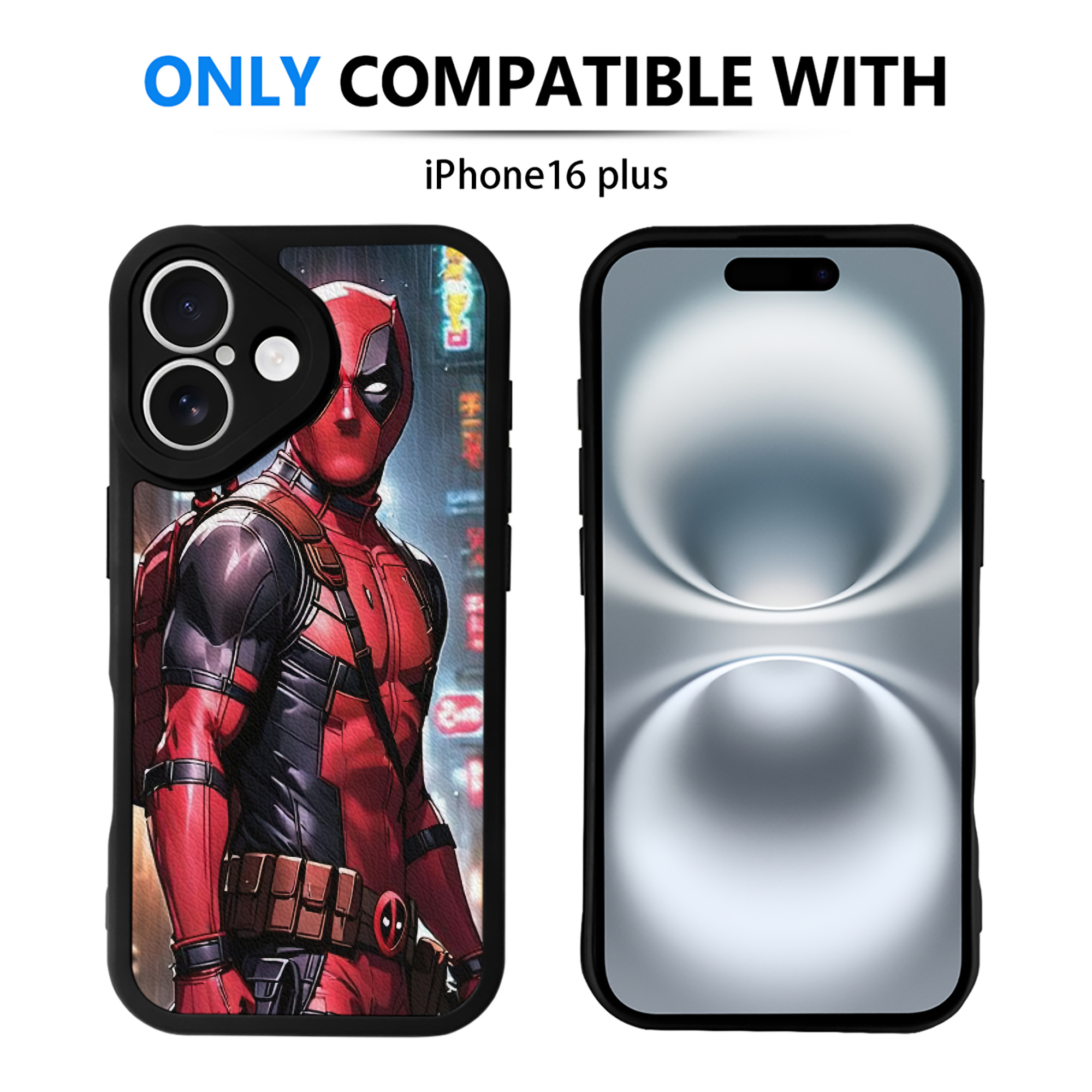 （画像用） Deadpool デッドプール 【iPhone 16シリーズ対応】シリコンスマホケース（レザー調） 材質：シリコン